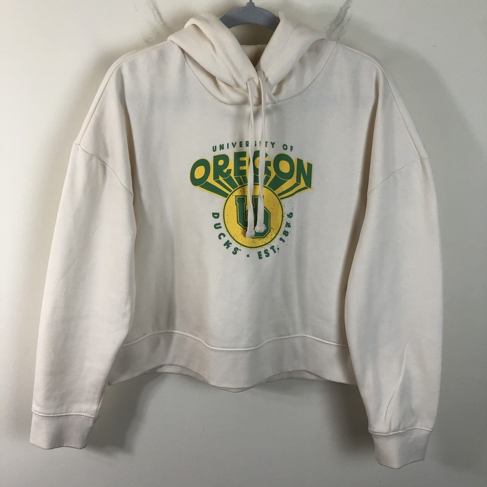 University of Oregon Ducks District Hoodie Womens XL Cream Yellow NCAA Sport